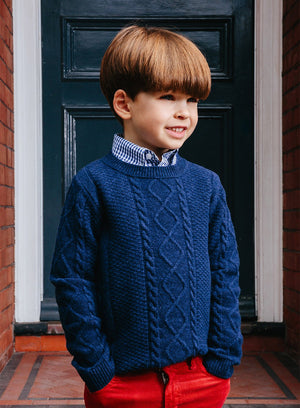 Thomas Brown Jumper James Jumper in Navy Fleck