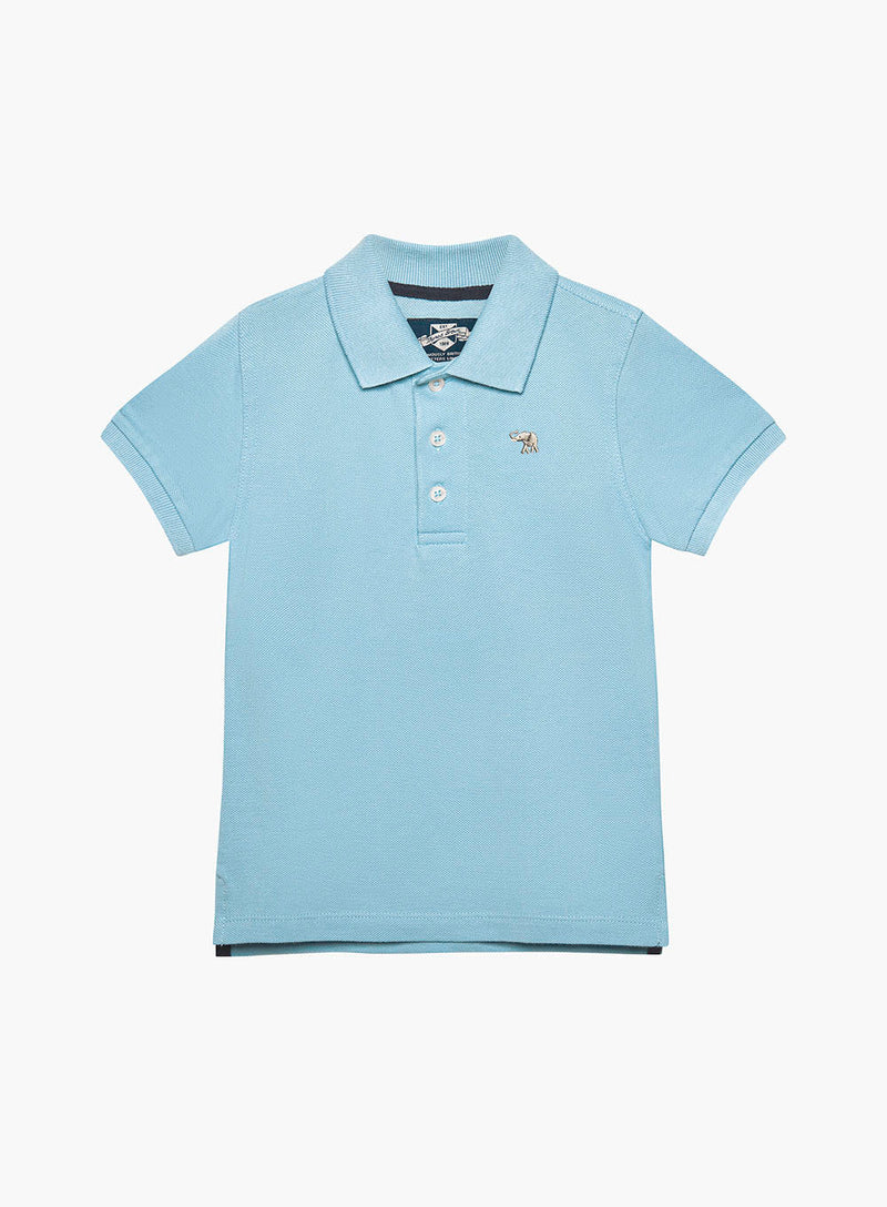 Thomas Brown Polo Harry Piqué Polo in Pale Blue