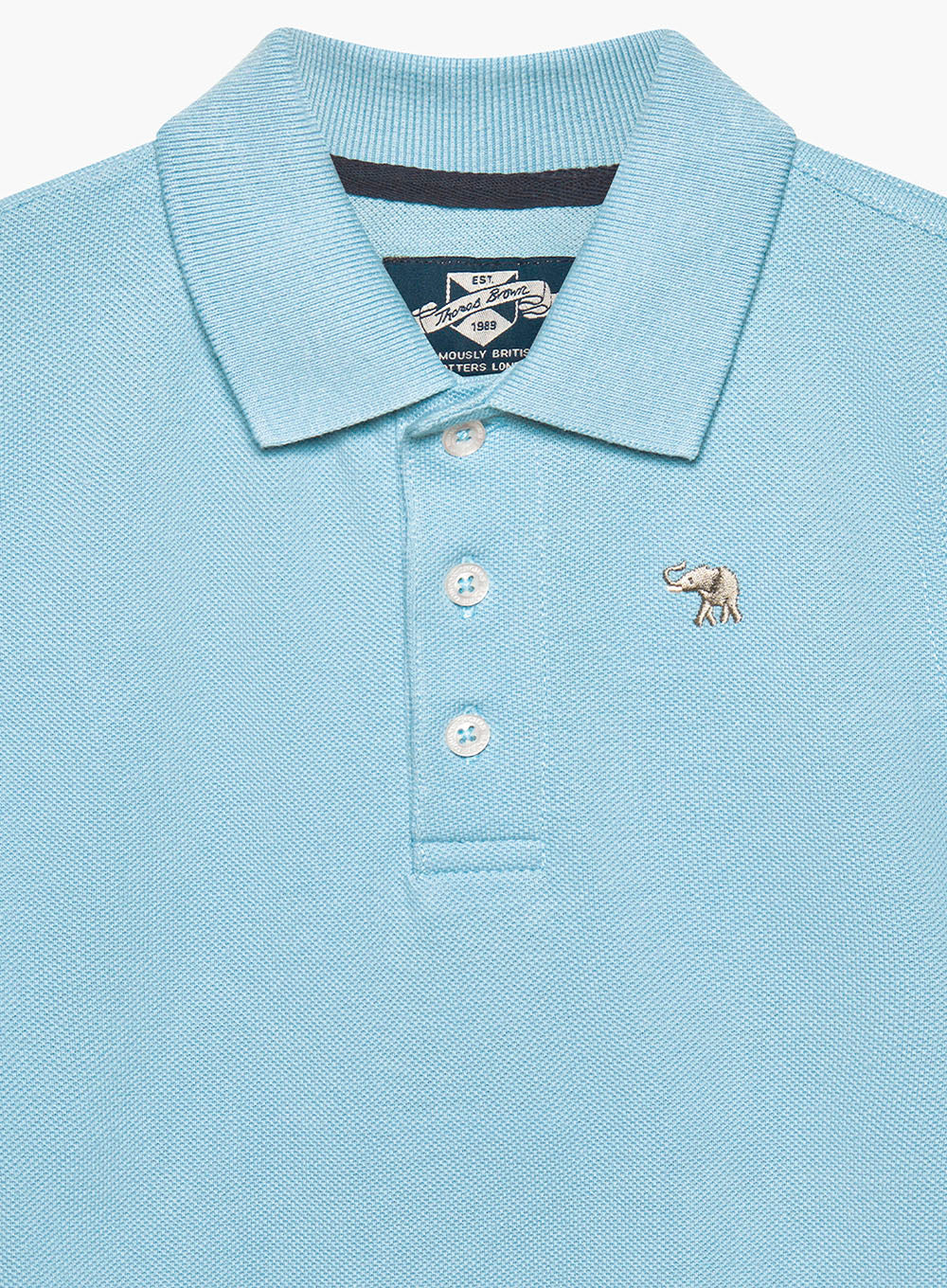 Thomas Brown Polo Harry Piqué Polo in Pale Blue