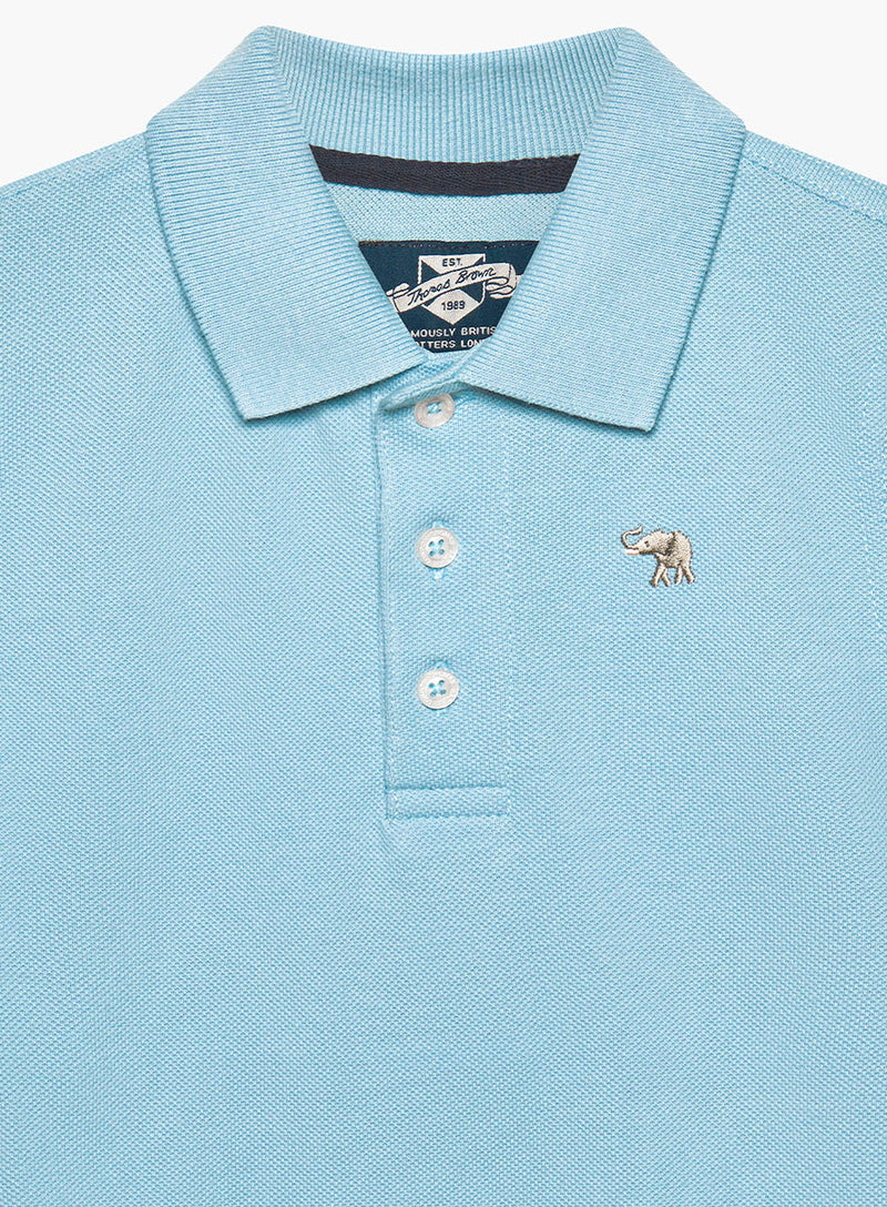 Thomas Brown Polo Harry Piqué Polo in Pale Blue
