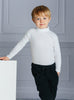 Thomas Brown Roll Neck Unisex Classic Roll Neck in White