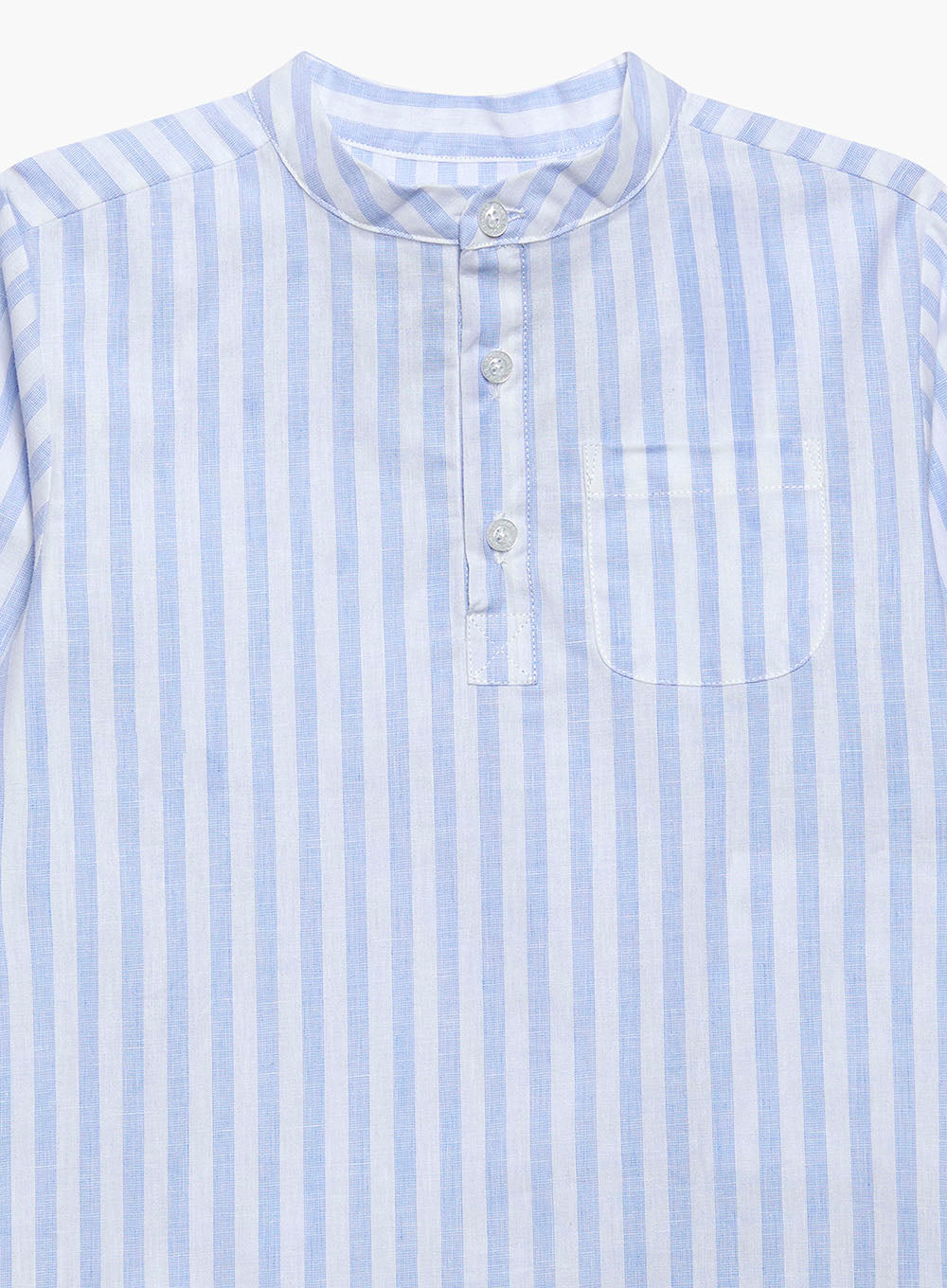 Thomas Brown Shirt Oscar Shirt in Pale Blue Stripe