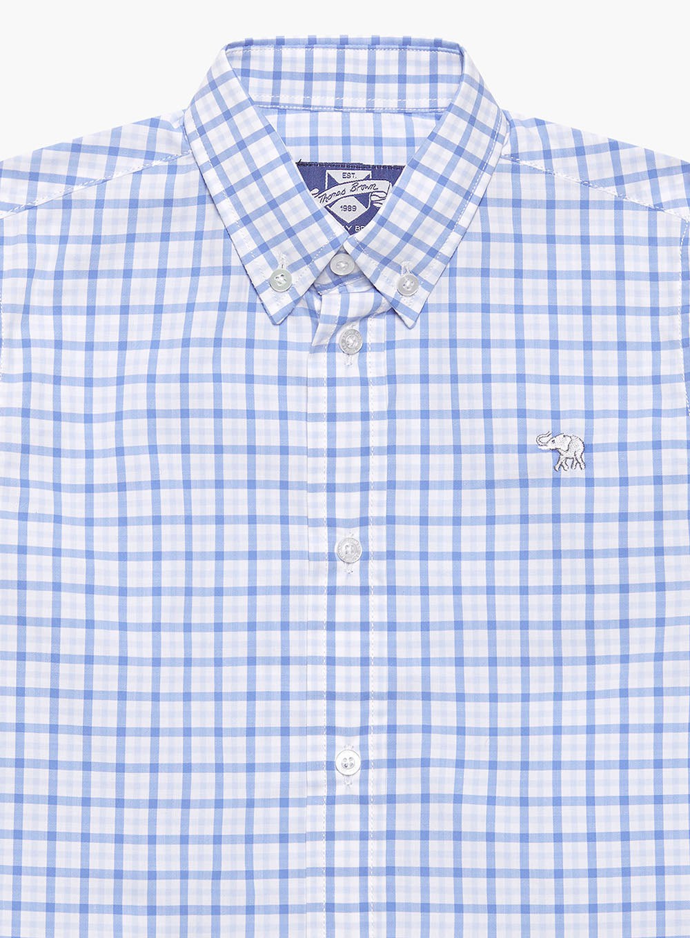 Thomas Brown Shirt Thomas Shirt in Blue Check