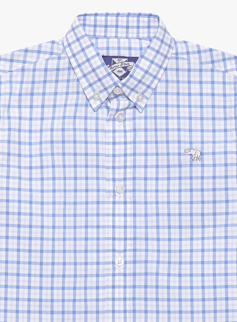 Thomas Brown Shirt Thomas Shirt in Blue Check