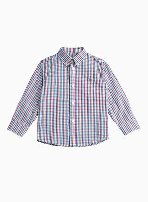 Thomas Brown Shirt Thomas Shirt in Burgundy Check