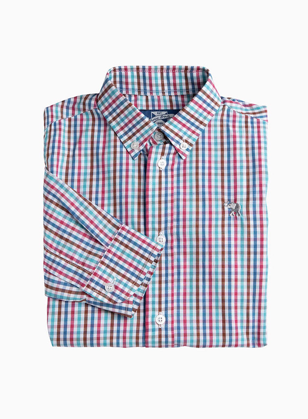 Thomas Brown Shirt Thomas Shirt in Burgundy Check