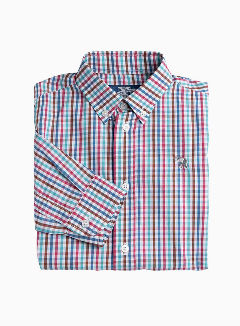 Thomas Brown Shirt Thomas Shirt in Burgundy Check