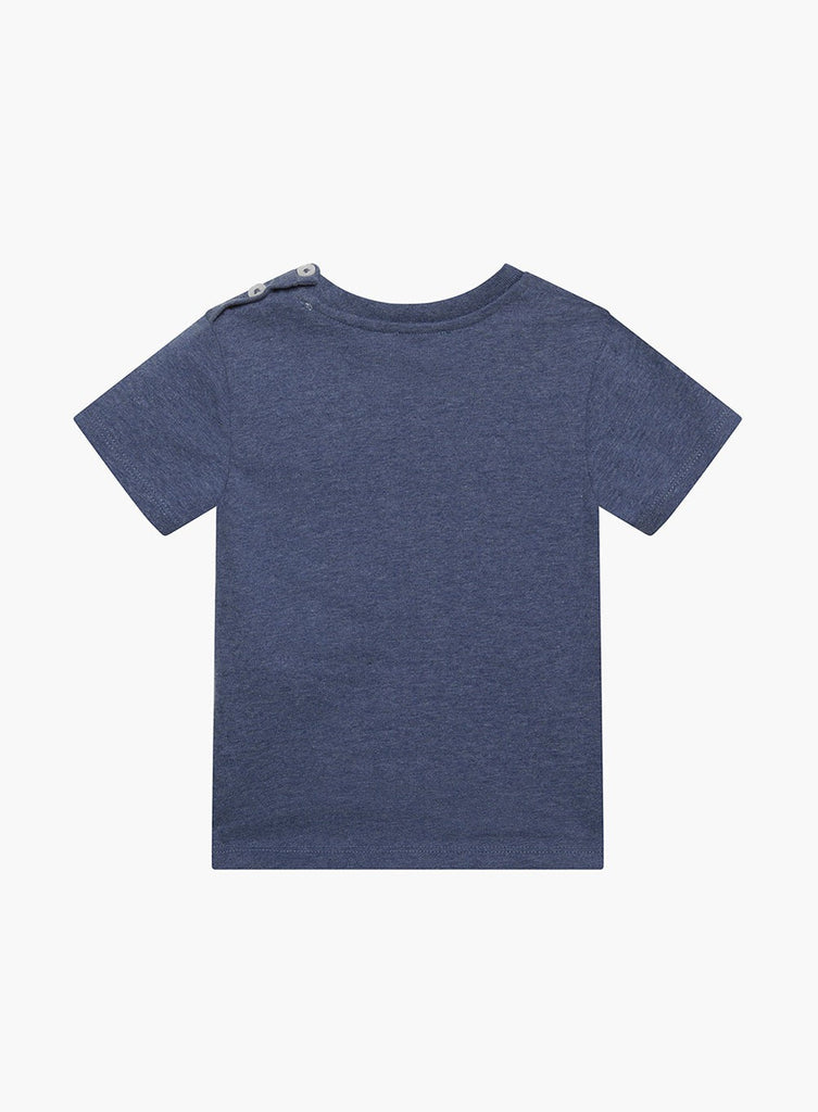 Baby Augustus Lion & Friends T-Shirt Denim Blue Marl | Trotters London