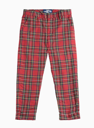 Thomas Brown Trousers Donald Trousers in Red Tartan