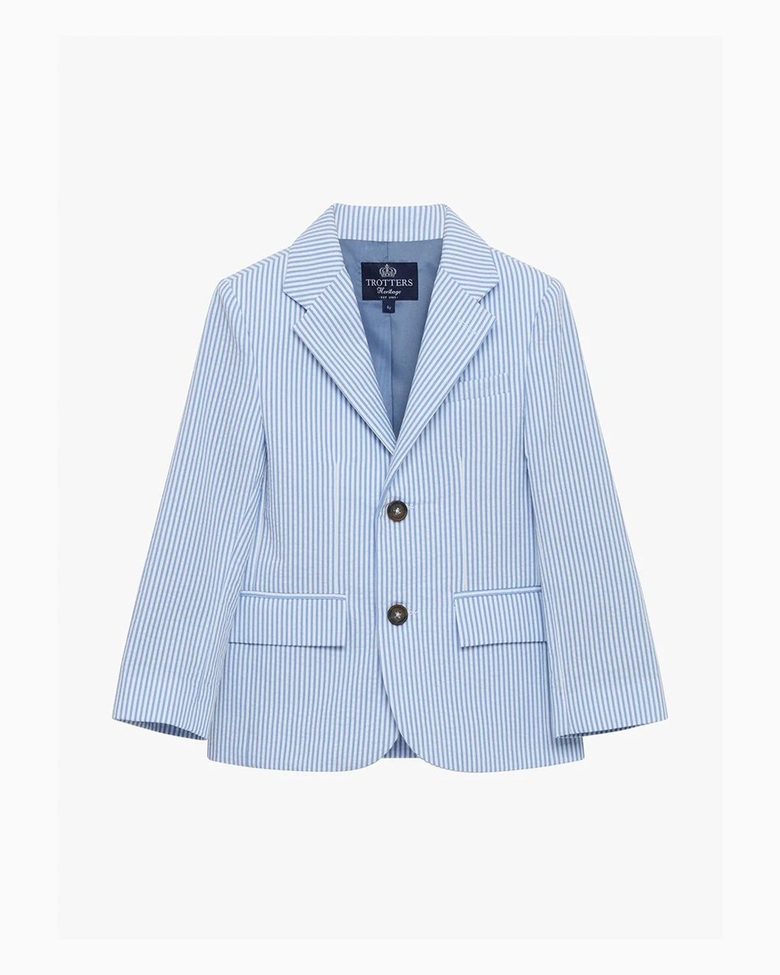 Trotters Heritage Blazer Sebastian Blazer in Pale Blue Stripe