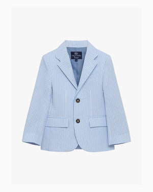 Trotters Heritage Blazer Sebastian Blazer in Pale Blue Stripe