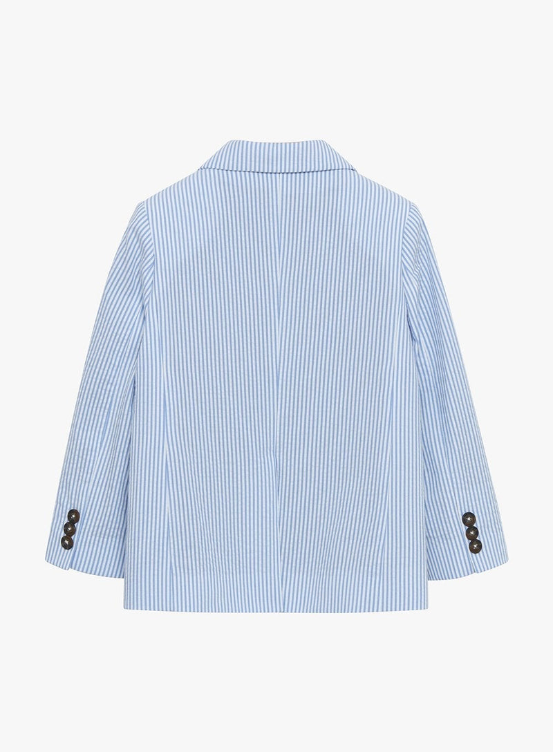 Trotters Heritage Blazer Sebastian Blazer in Pale Blue Stripe