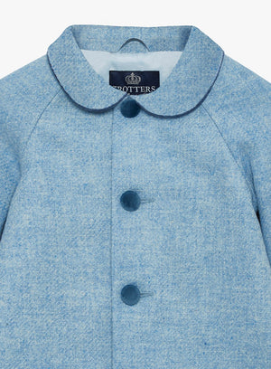 Trotters Heritage Coat Little Raglan Coat in Pale Blue