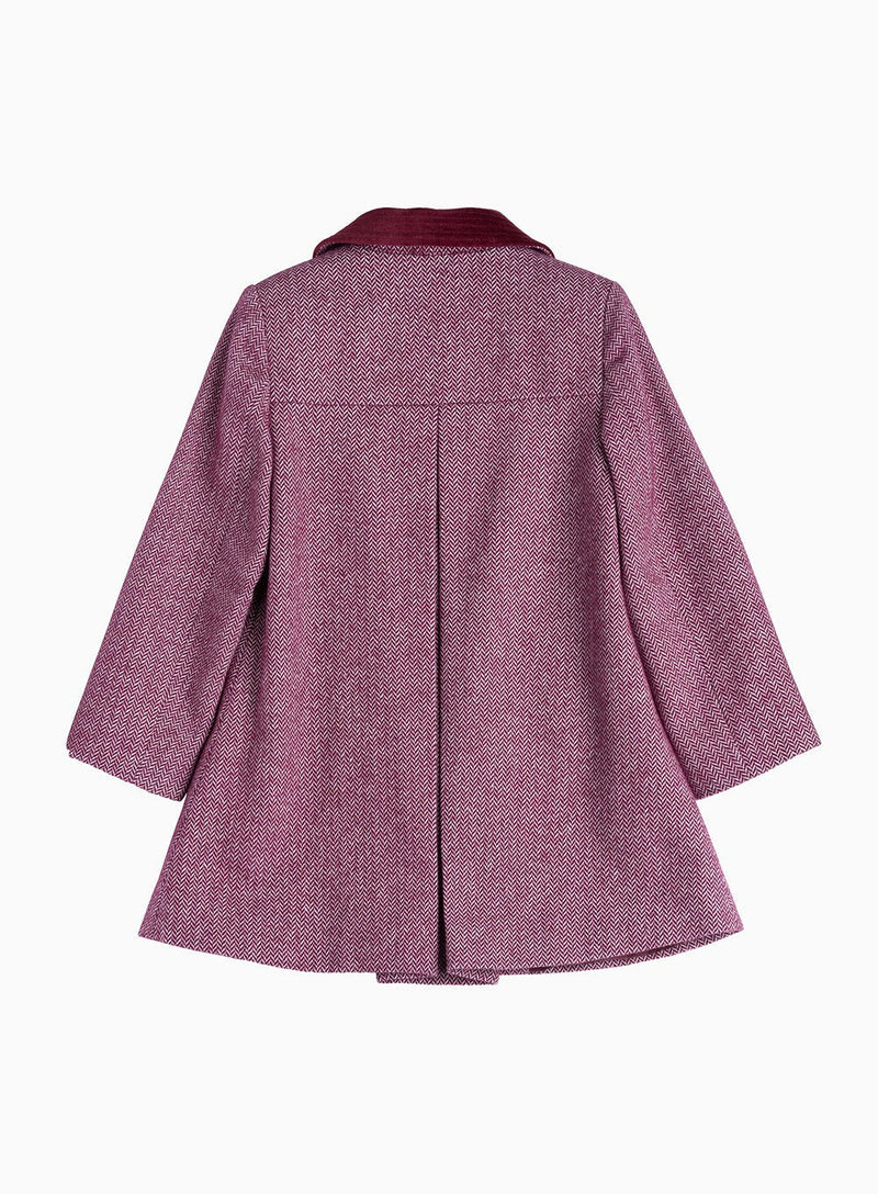 Trotters Heritage Coat Matilda Swing Coat in Pink Herringbone