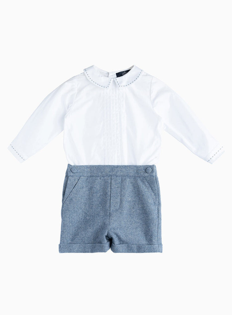 Trotters Heritage Set Little Rupert Set in Navy Herringbone