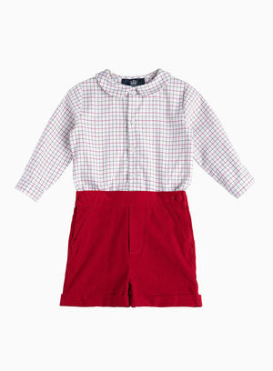 Trotters Heritage Set Little Rupert Set in Red Check