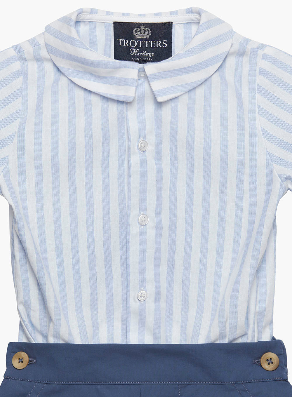 Trotters Heritage Set The Rupert Set in Navy/Pale Blue Stripe