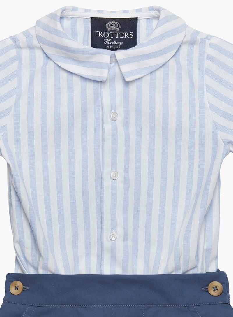 Trotters Heritage Set The Rupert Set in Navy/Pale Blue Stripe