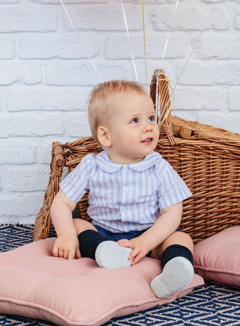 Trotters Heritage Set The Rupert Set in Navy/Pale Blue Stripe