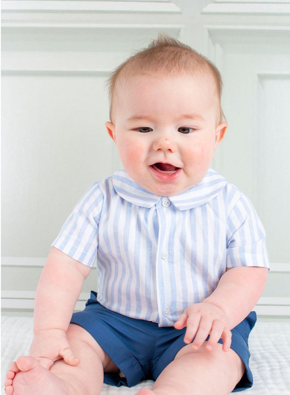 Trotters Heritage Set The Rupert Set in Navy/Pale Blue Stripe