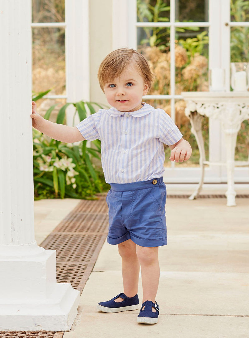 Trotters Heritage Set The Rupert Set in Navy/Pale Blue Stripe
