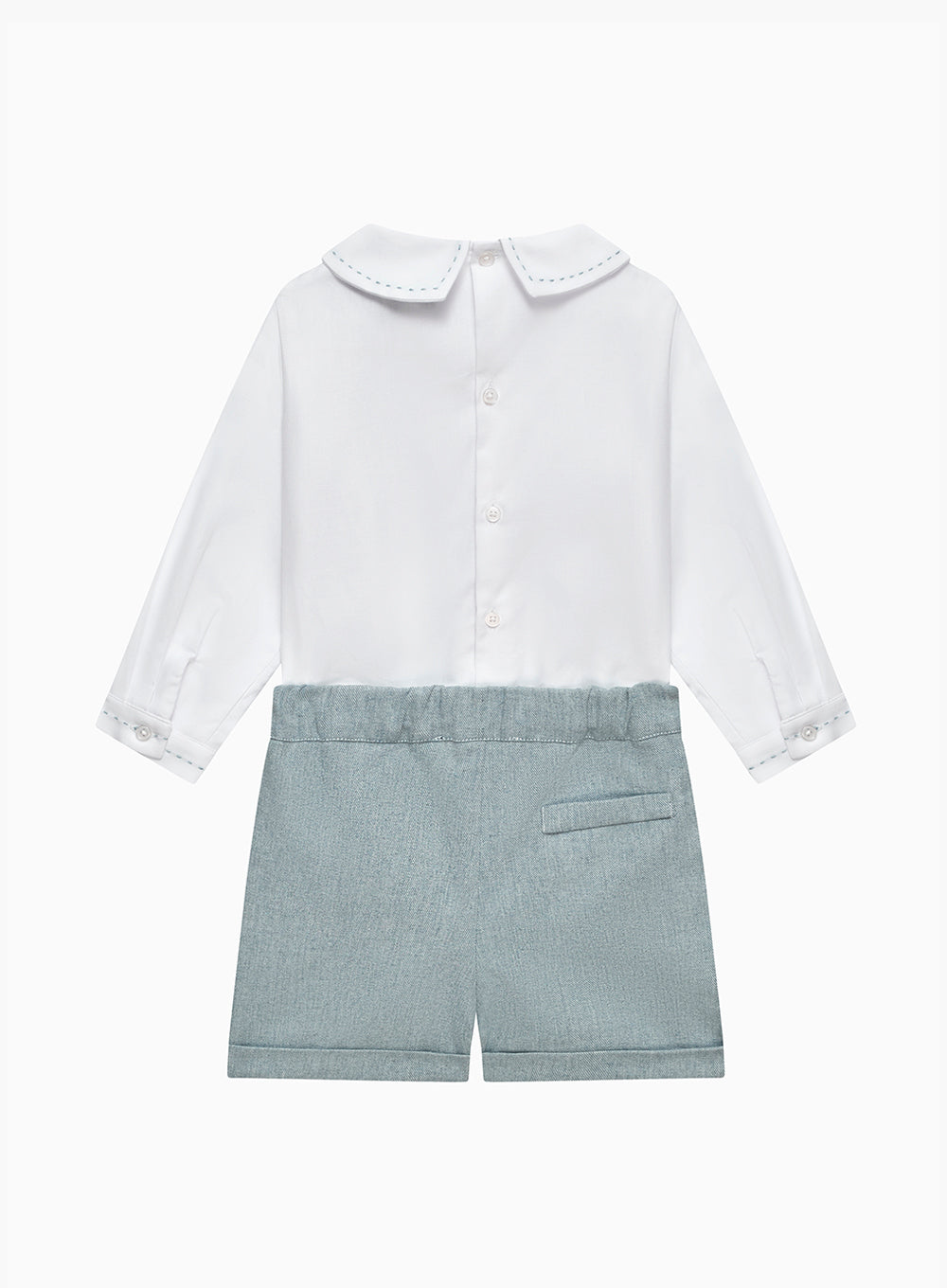 Trotters Heritage Set The Rupert Set in White/Blue Flannel