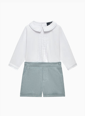 Trotters Heritage Set The Rupert Set in White/Blue Flannel