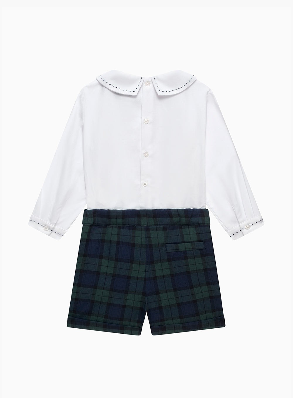 Trotters Heritage Set The Rupert Set in White/Navy Tartan