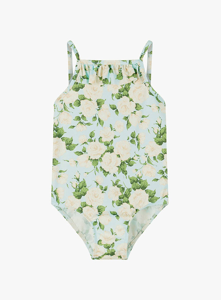 Trotters Swim Swimsuit Frill Swimsuit in Aqua Carline