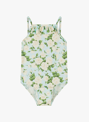 Trotters Swim Swimsuit Frill Swimsuit in Aqua Carline