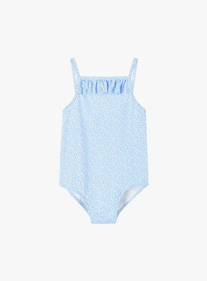 Trotters Swim Swimsuit Little Frill Swimsuit in Blue Miniature Floral