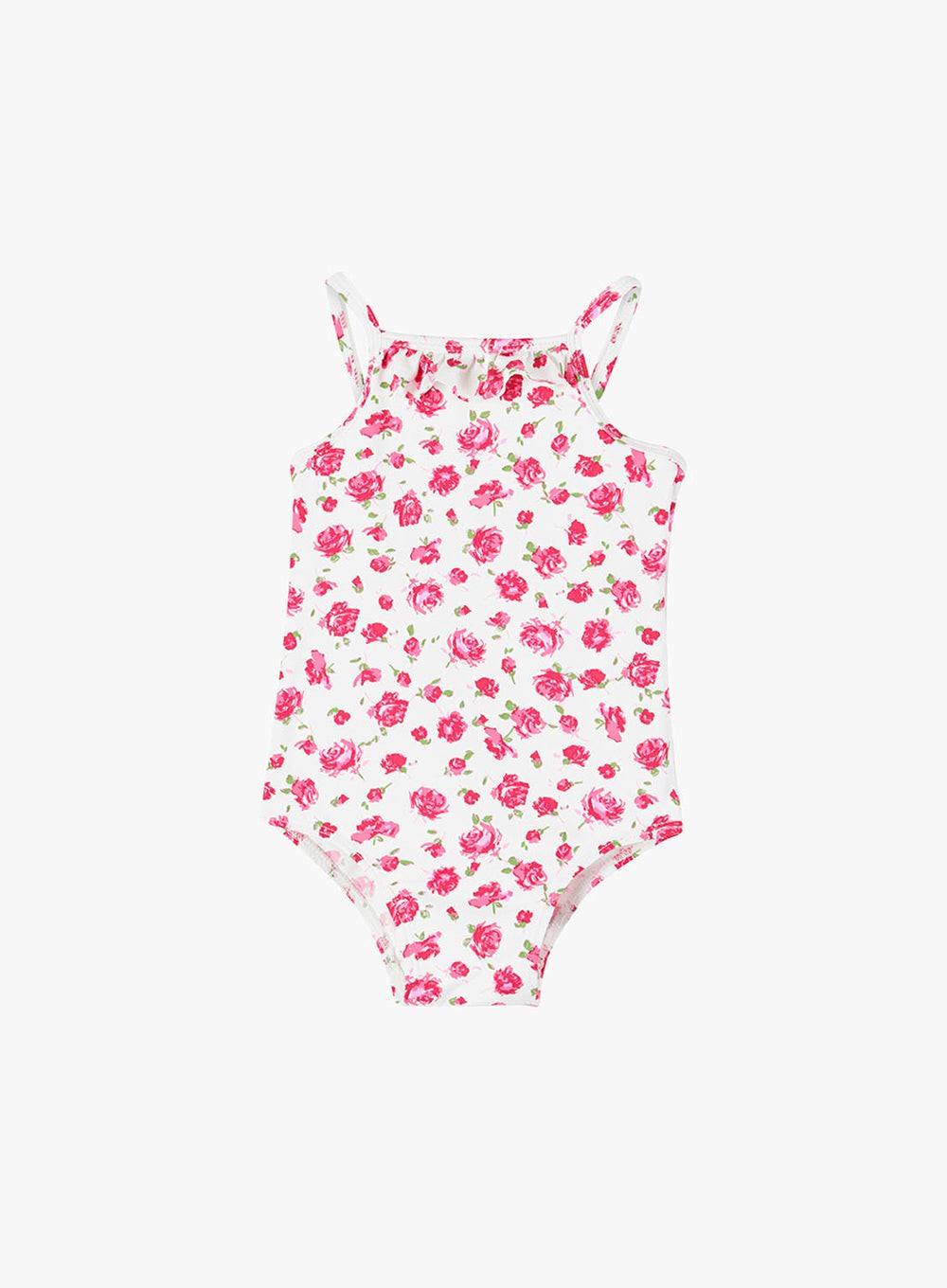Baby Girls Frill Swimsuit in Red Rose