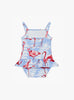 Trotters Swim Swimsuit Little Peplum Swimsuit in Flamingo