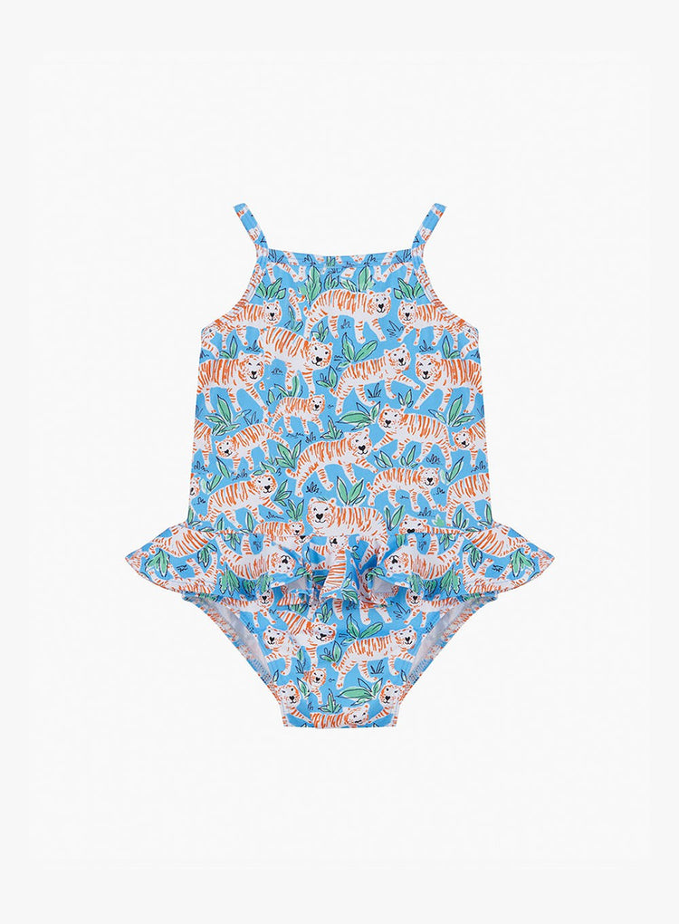 Trotters Swim Swimsuit Little Peplum Swimsuit in Tiger