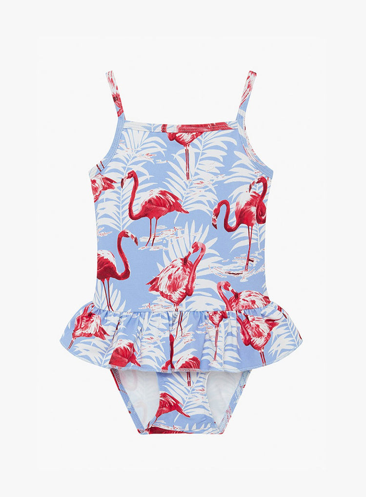 Trotters Swim Swimsuit Peplum Swimsuit in Flamingo