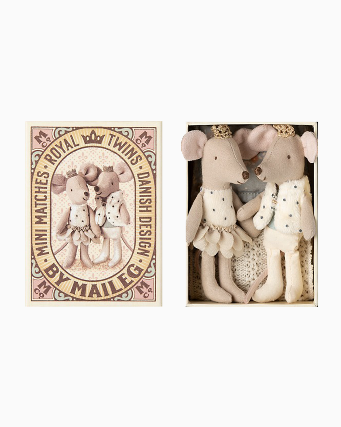 Maileg Toy Maileg Royal Twin Matchbox Mice