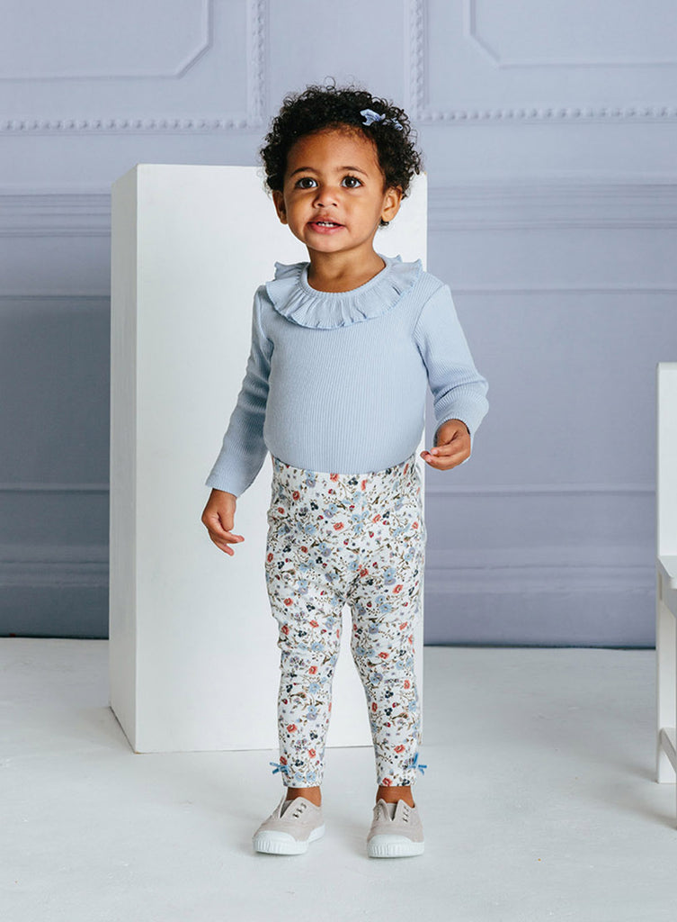 Confiture Leggings Little Bella Jersey Leggings in Blue Floral
