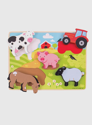 BigJigs Toy Chunky Lift Out Farm Puzzle