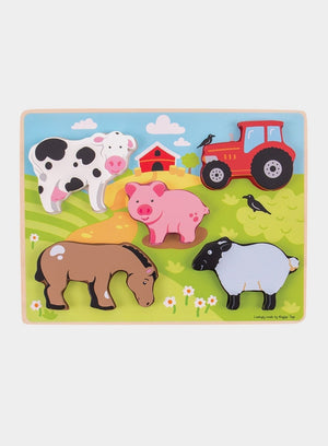 BigJigs Toy Chunky Lift Out Farm Puzzle