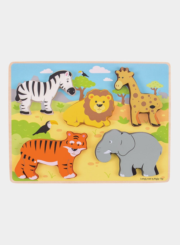 BigJigs Toy Chunky Lift Out Safari Puzzle - Trotters Childrenswear