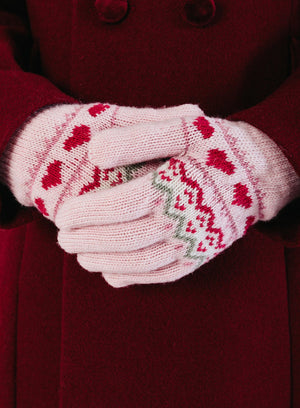 Chelsea Clothing Company Gloves Fair Isle Gloves in Pink