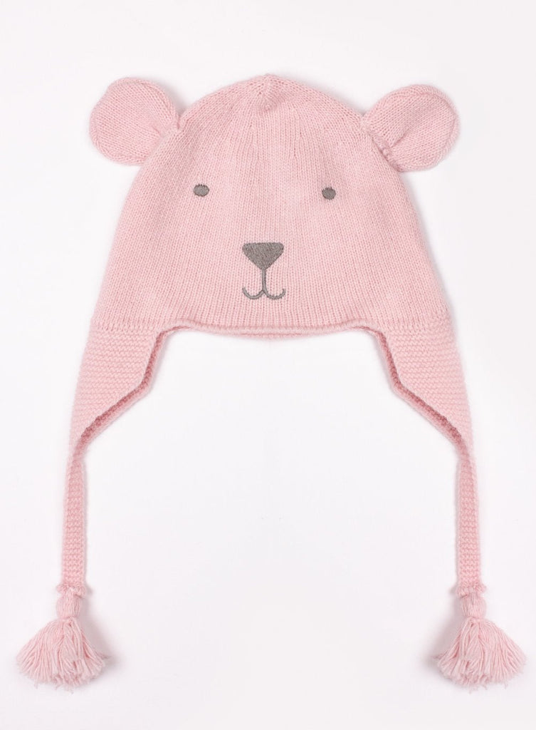 Chelsea Clothing Company Hat Little Teddy Face Hat in Pink - Trotters Childrenswear