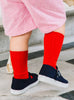 Chelsea Clothing Company Socks Little Ribbed Knee High Socks in Red - Trotters Childrenswear