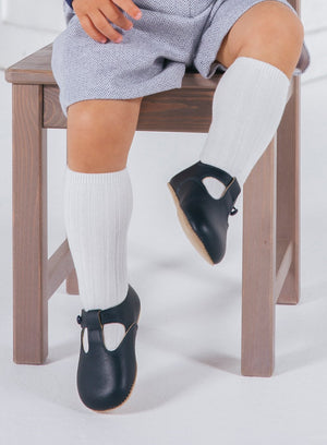 Chelsea Clothing Company Socks Little Ribbed Knee High Socks in White - Trotters Childrenswear