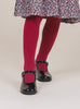 Chelsea Clothing Company Tights Ribbed Tights in Burgundy