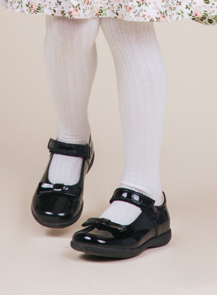 Winter White Ribbed Tights | Trotters Childrenswear