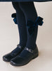 Chelsea Clothing Company Tights Velvet Bow Tights in Navy - Trotters Childrenswear