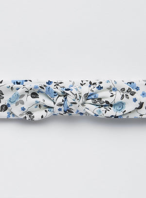 Confiture Alice Bands Arabella Jersey Bow Headband in Blue Floral - Trotters Childrenswear