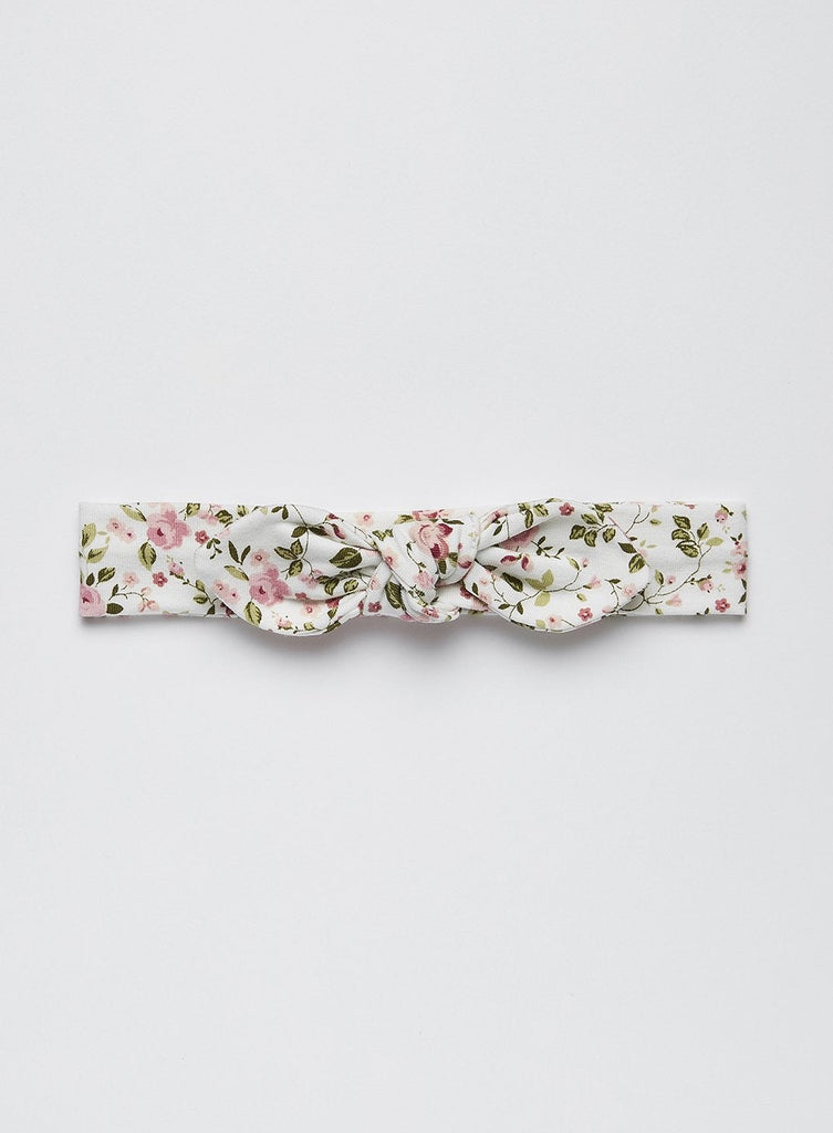 Confiture Alice Bands Arabella Jersey Bow Headband in Pink Floral - Trotters Childrenswear