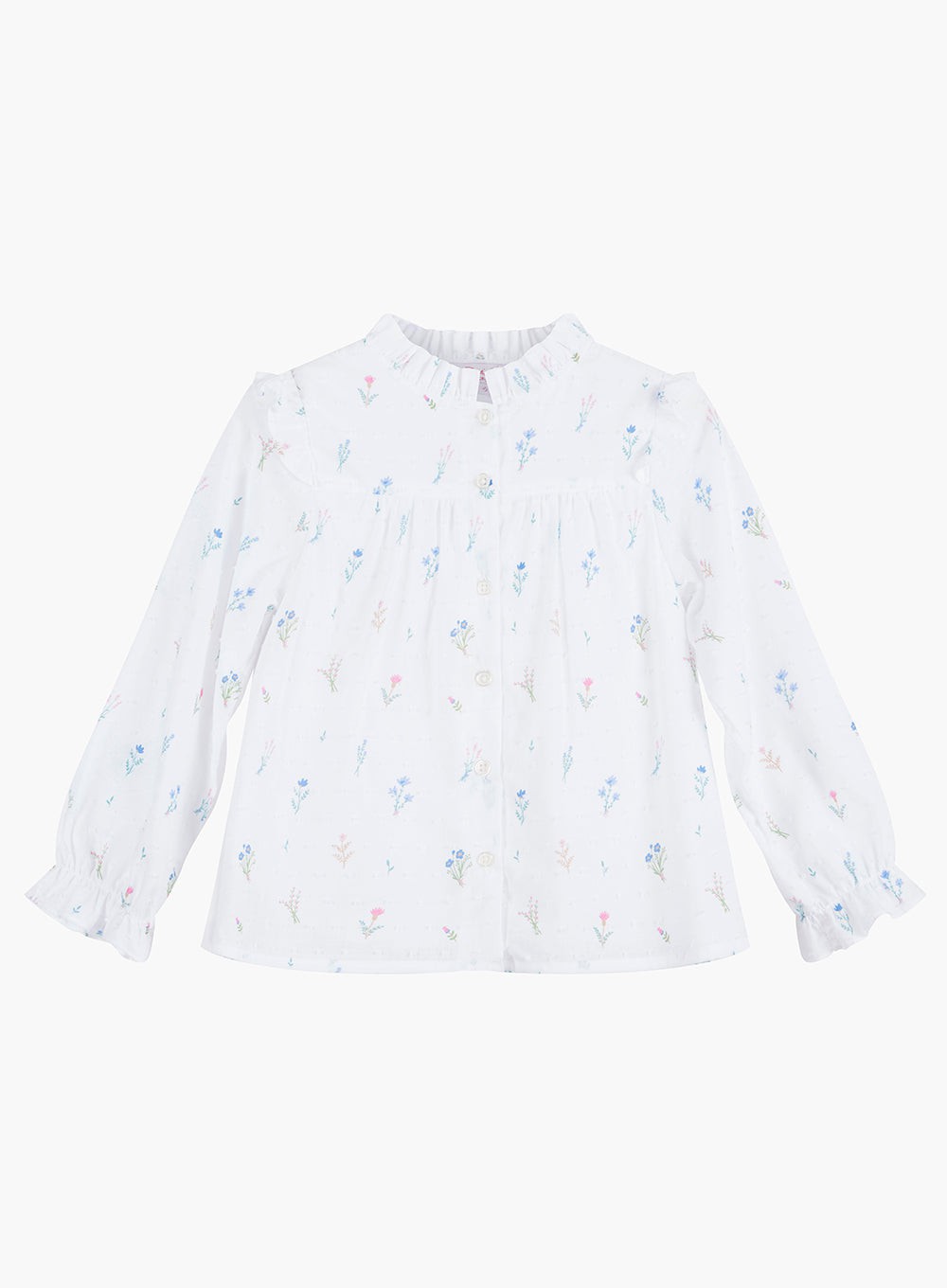 girls white ruffle blouse